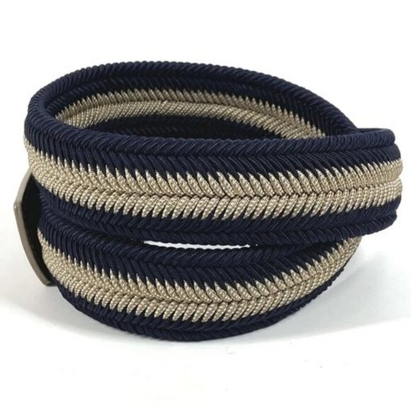 BVLGARI logo Accessories Buckle Belt for Bottoms belt Leather/Canvas Navy/Beige main image 14